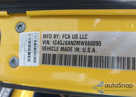 2021 Jeep Wrangler 80Th Anniversary 4X4 из США, поврежденный, VIN 1C4GJXAN2MW660090